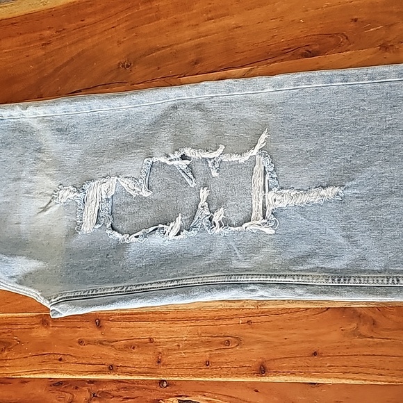 Papaya High-Rise Straight Distressed Denim Jeans Size 11 - Picture 7 of 11